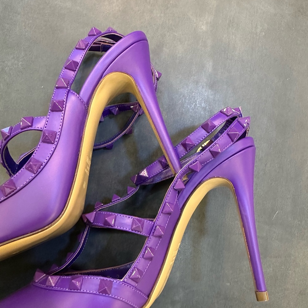 Valentino Purple Rockstuds  Heels Size 40 - Picture 10 of 12